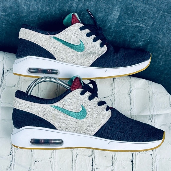 Nike Stefan Janoski Blue and Red Sneakers with Air Max Cushioning Sz 8 - Picture 1 of 9